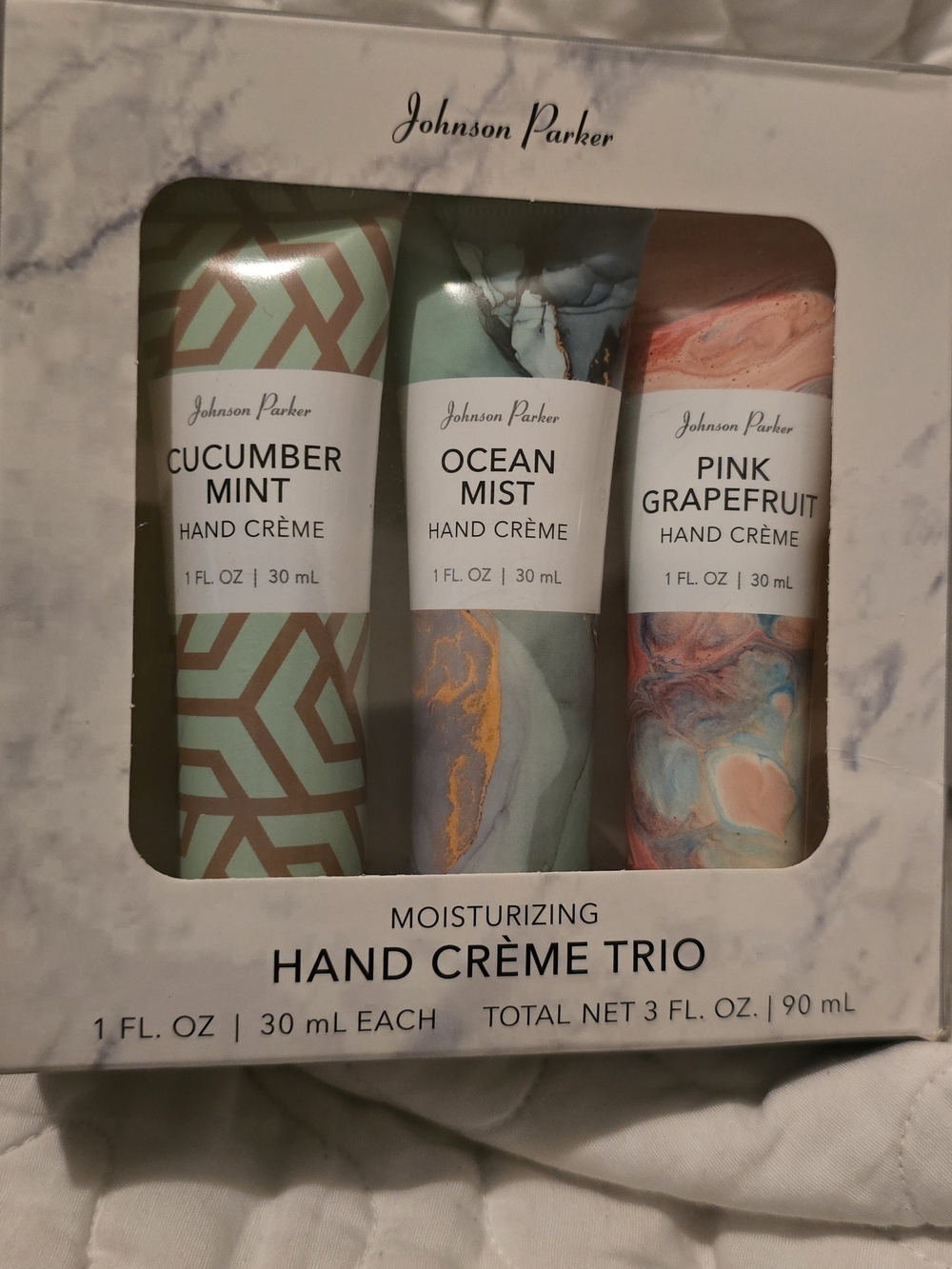 Johnson parker Moisturizing Hand Crème  Cucumber Mint, Ocean Mist, Grapefruit